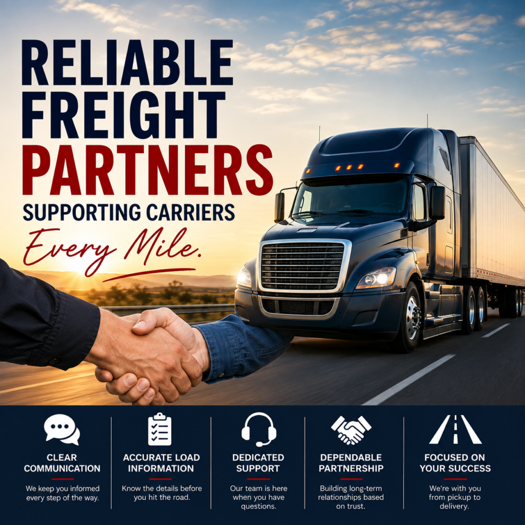 Reliable freight partner supporting carriers and owner-operators